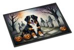 NEW Bernese Mountain Dog Spooky Halloween Doormat Front Door Mat Indoor Outdoor Rugs for Entryway, Non Slip Washable Low Pile, 18H X 27W