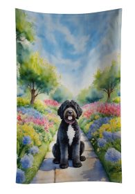 Portuguese Water Dog Spring Path Kitchen Towel Dish Cloths Guest Hand Towel Decorative Bathroom Towel for Face,Tea, Dishcloth, Kitchen and Bath