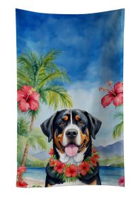 Greater Swiss Mountain Dog Luau Kitchen Towel Dish Cloths Guest Hand Towel Decorative Bathroom Towel for Face,Tea, Dishcloth, Kitchen and Bath