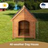 Outdoor Dog House, Waterproof Puppy Shelter Indoor Doghouse with Elevated Floor