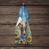 Australian Cattle Dog in Sunflowers Kitchen Towel Dish Cloths Guest Hand Towel Decorative Bathroom Towel for Face,Tea, Dishcloth, Kitchen and Bath