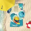 Surfer Dog Longhair Sable Dachshund Premium Beach Towel Oversized Towel Beach Blanket, Pool, Beach Essentials, Yoga, Premium Bath Towel