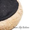 Pet Bed for Small Dogs and Cats Luxurious Faux Fur Donut Cuddler Soft Plush Fluffy Indoor Cat Bed, Light Yellow