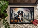 NEW Bernese Mountain Dog Spooky Halloween Doormat Front Door Mat Indoor Outdoor Rugs for Entryway, Non Slip Washable Low Pile, 18H X 27W