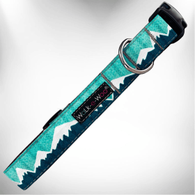 Mountain Dog Collars (Color: Wintergreen Snowcap Mtn, size: S 3/4" width fits 10-14" neck)