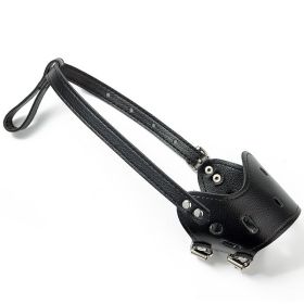 Dog Muzzle Leather, Comfort Secure Anti-Barking Muzzles for Dog, Breathable and Adjustable (Color: Black, size: M)