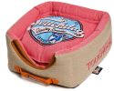 Touchdog Convertible and Reversible Vintage Printed Squared 2-in-1 Collapsible Dog House Bed