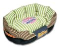 Touchdog Neutral-Striped Ultra-Plush Rectangular Rounded Designer Dog Bed