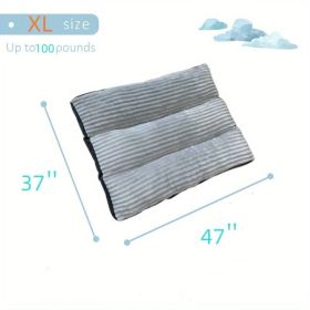 Up to 100 lbs Dog Mat Sleeping Dog Mattress Floor Mat Removable And Washable Dog Kennel Large Dog Kennel Pet Pad Dog Mat Soft Comfortable Bed (Color: Gray, size: 47''*37''*4'' Up To 100Lbs)