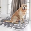 Dog Bed Mat Comfortable Flannel Dog Crate Pad Reversible Cushion Carpet Machine Washable Pet Bed Liner with Bone Patterns